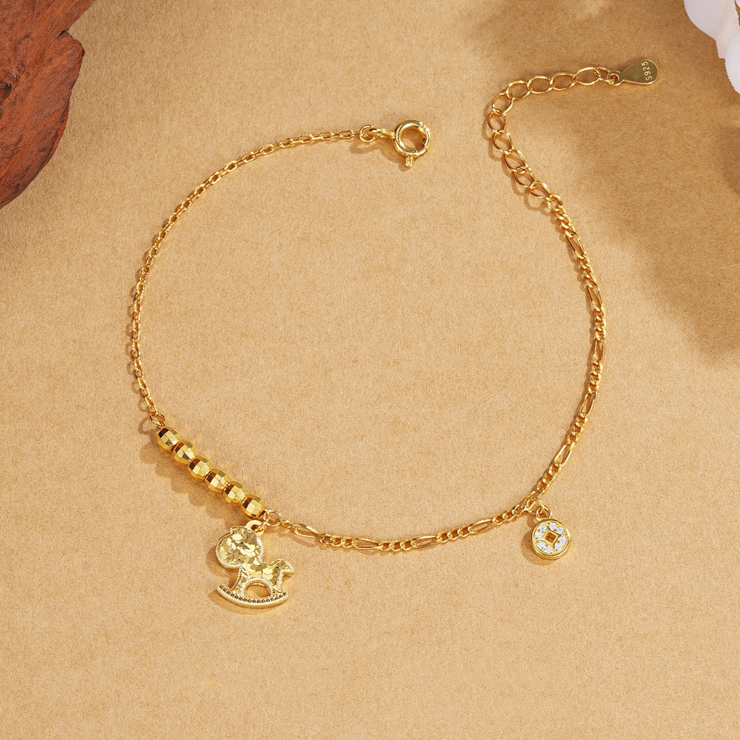 Fortune Gallop Golden Bracelet–Lucky Horse of Wealth 2026 Year of the Horse Edition Necklace