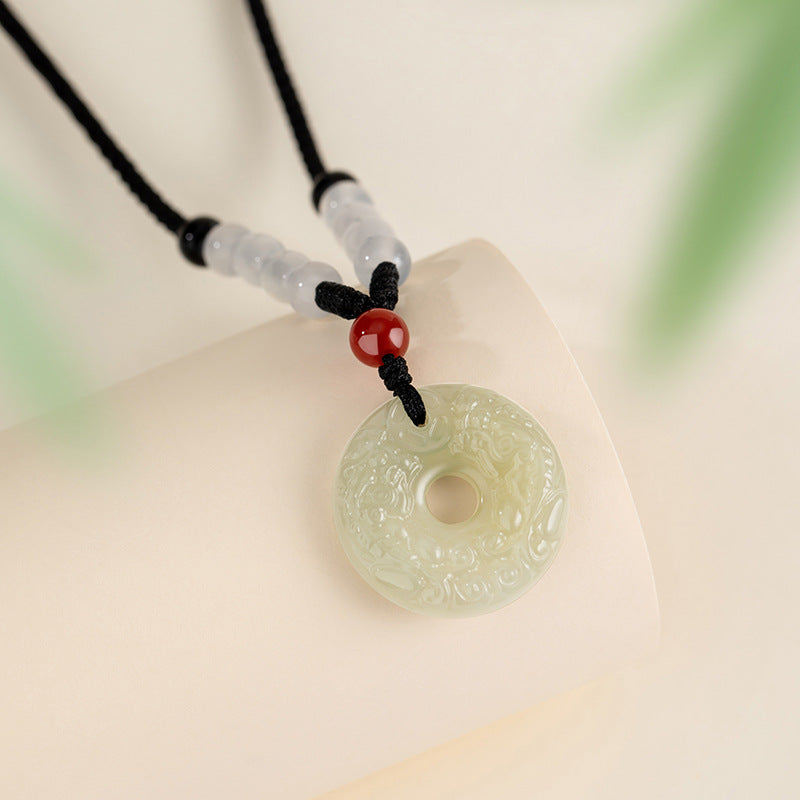 Peace & Prosperity-Pixiu Nephrite Jade Pendant Necklace
