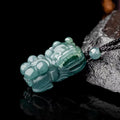 Pixiu Wealth Pendant-Natural Ice Jade/Pi Yao Pendant Necklace Healing Stone