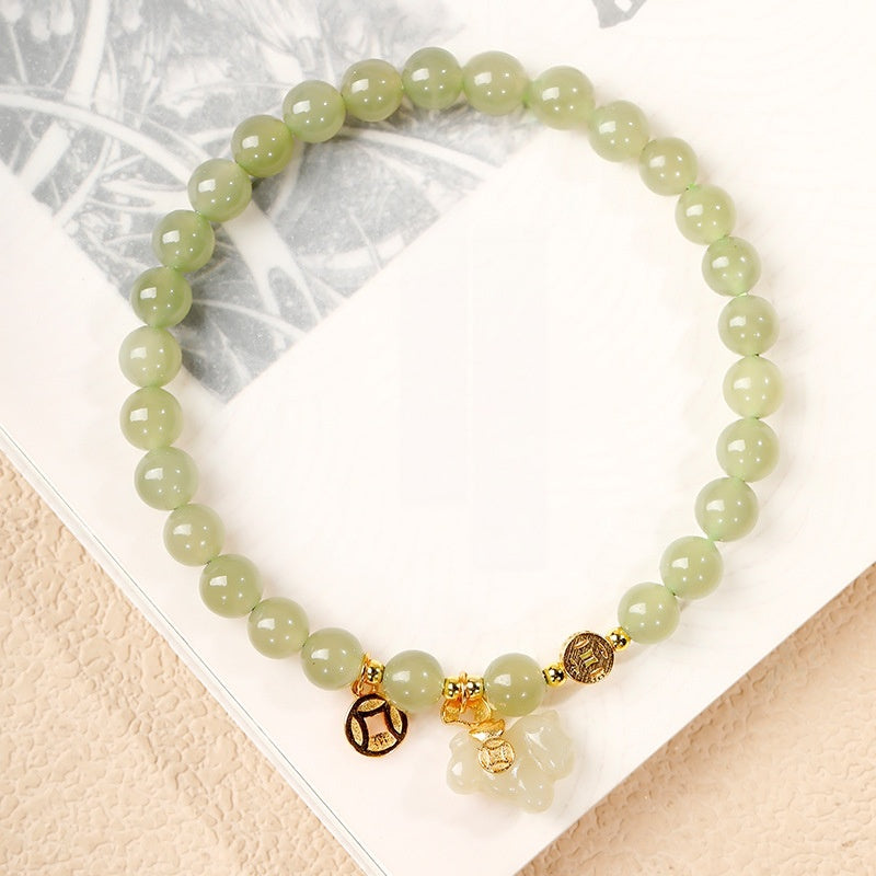 Hetian Jade Lucky Horse Bracelet-Forward with Resolve