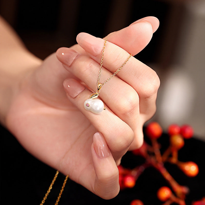 Love Held Close-Rabbit Nephrite Jade Necklace