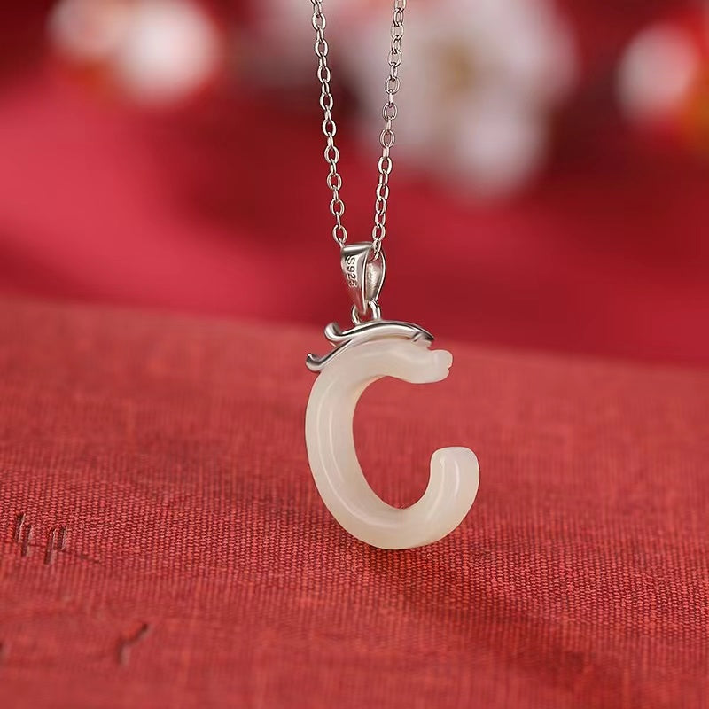 Zodiac Dragon Jade Necklace Pendant -Fortune Prosperity