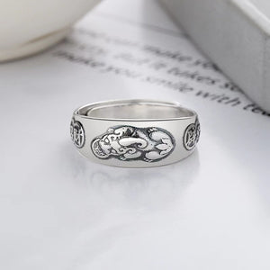 Wealth Pixiu Handmade Carved Silver Ring-Attract Luck