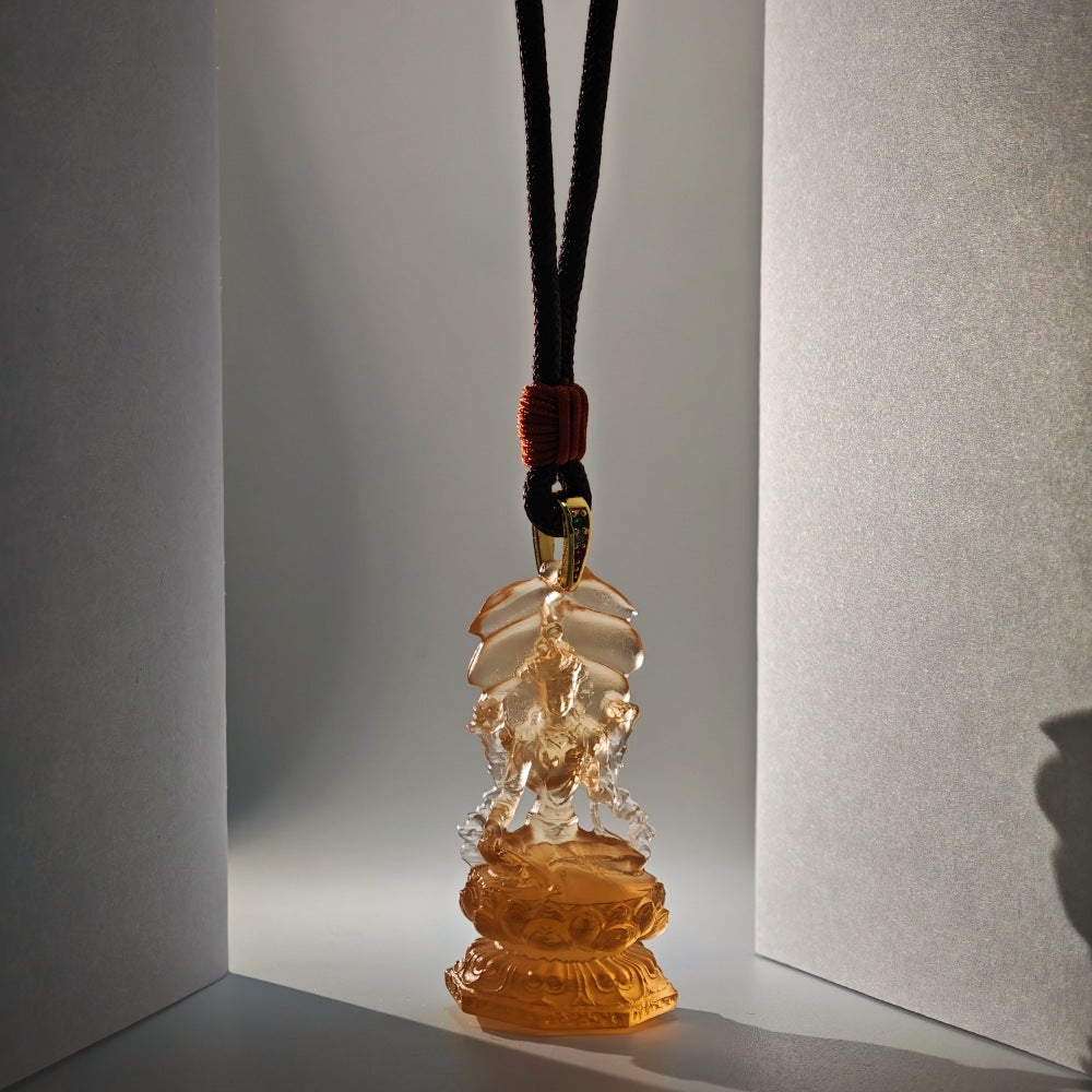 Four-Arm Guanyin Liuli Pendant–Compassion, Balance & Gentle Protection