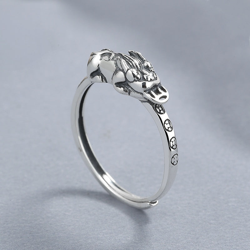 Lucky Feng Shui Pixiu Wealth & Protection Ring(Adjustable)
