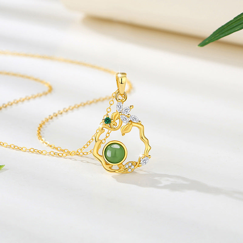 Floral Nephrite Jade Necklace-Beauty & Wholeness
