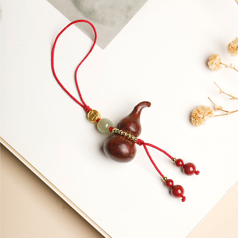 Red Sandalwood Gourd Phone Charm-Grounded Harmony
