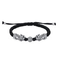 Double Pixiu Bracelet-Mantra Beads Black String