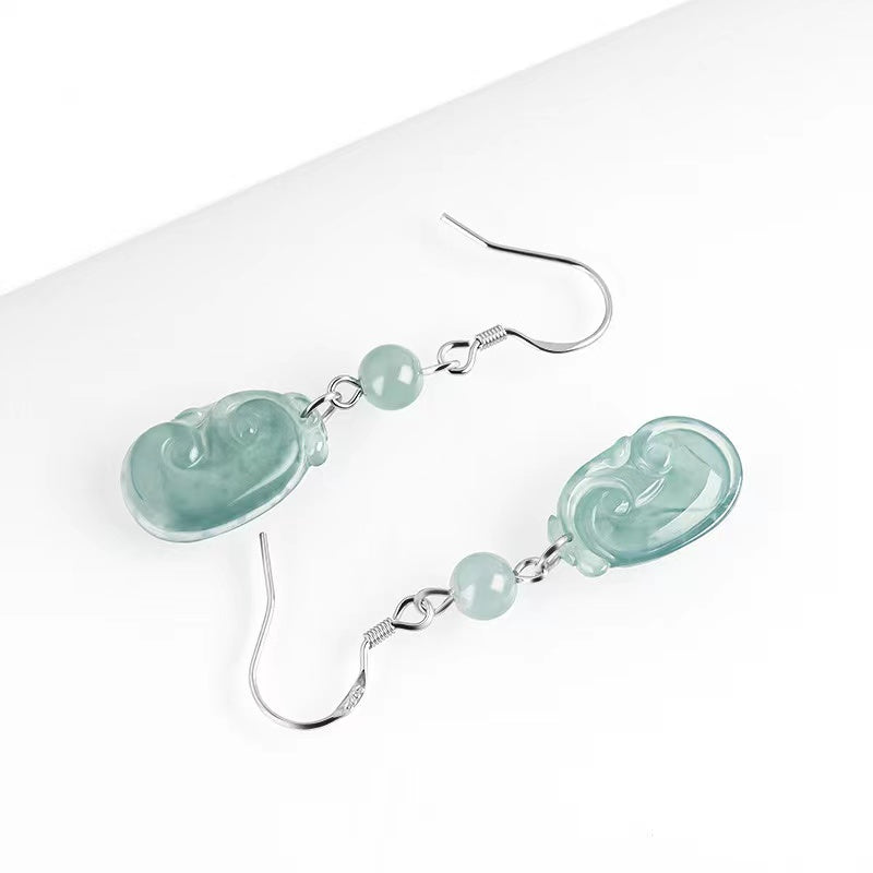 Ruyi Ice Jade Earrings