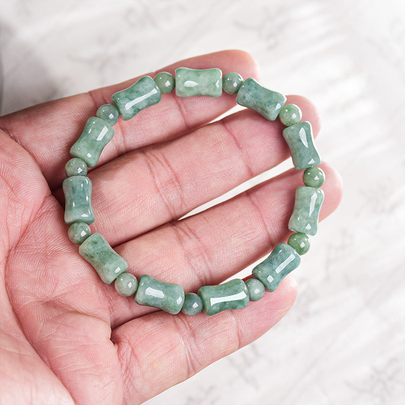 Green Jade Bamboo Bracelet-Growth, Success & Lasting Blessings