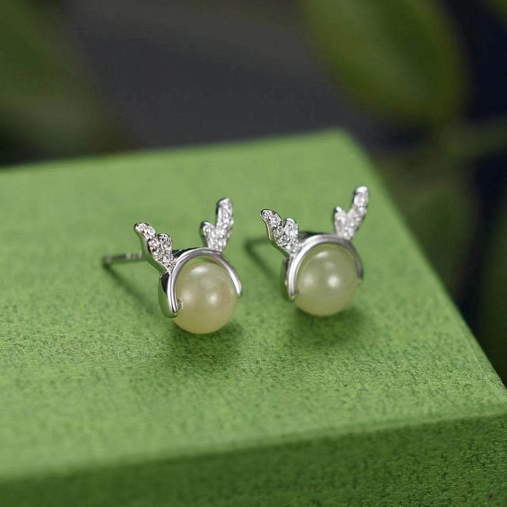 Year Of Dragon Red Agate Silver Earrings-Fortune Prosperity