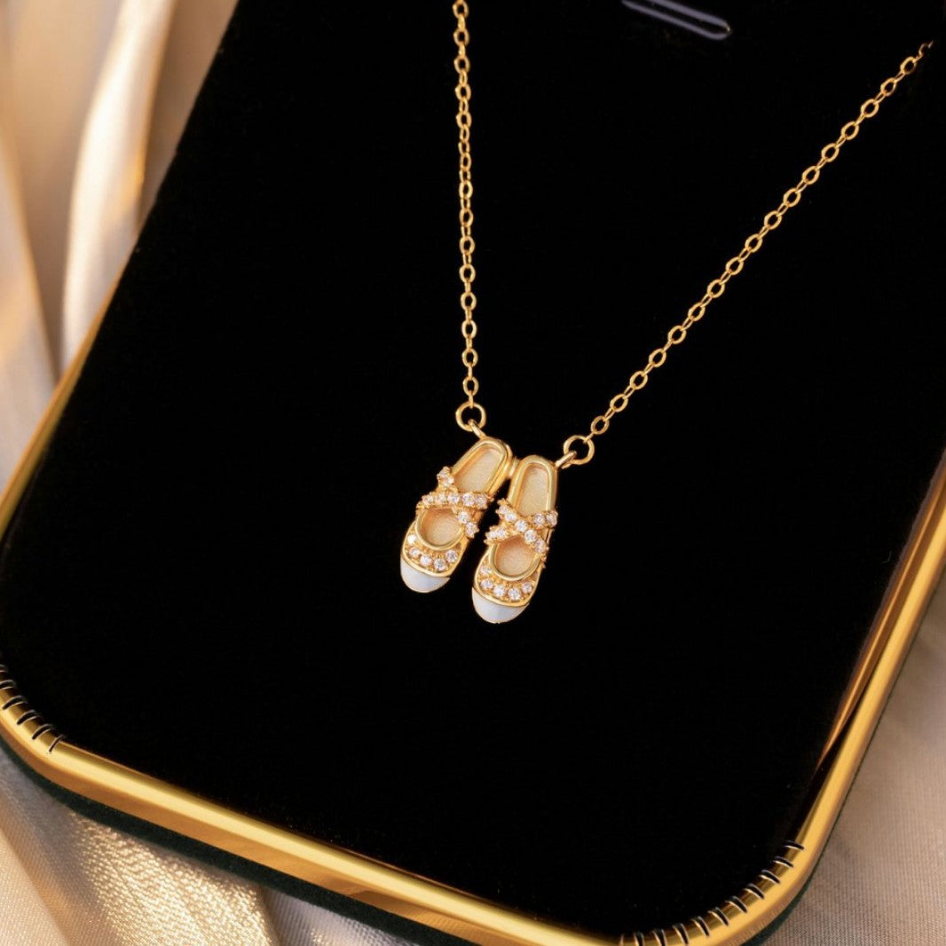 Ballet Slipper Necklace-A Little Ballet Sparkle