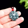Nine-Tailed Fox Natural Blue Jadeite Pendant – Genuine A Jade Necklace in Glutinous Variety