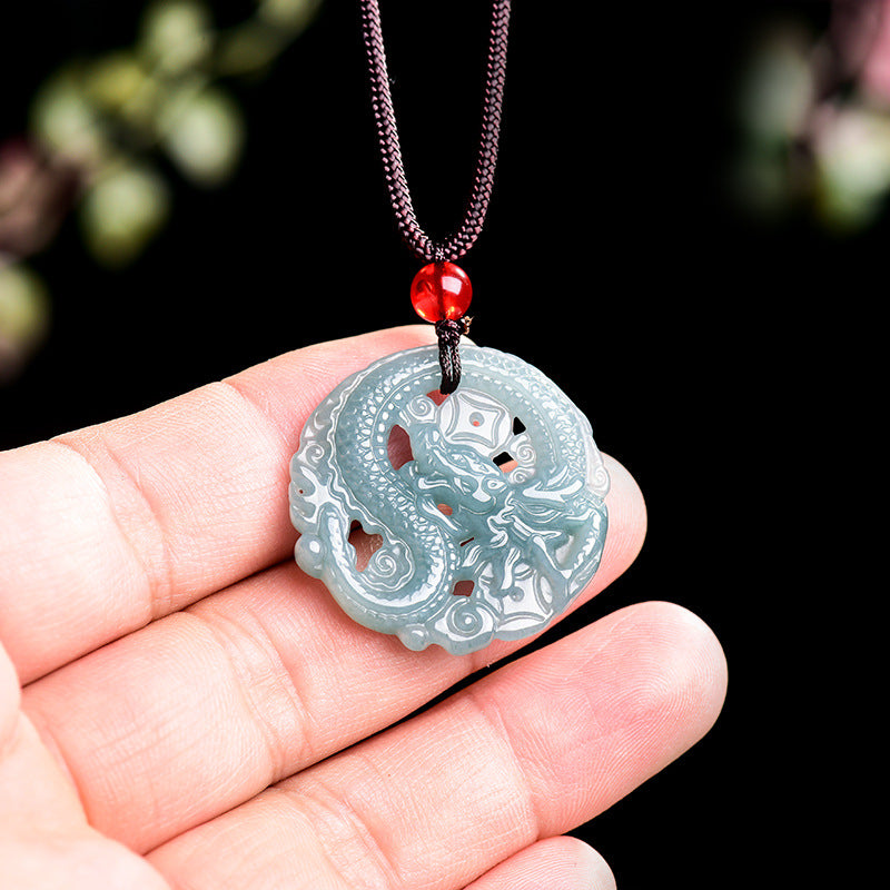 Prosperity Flow Dragon Jade Pendant-Prosperity & Success Guardian