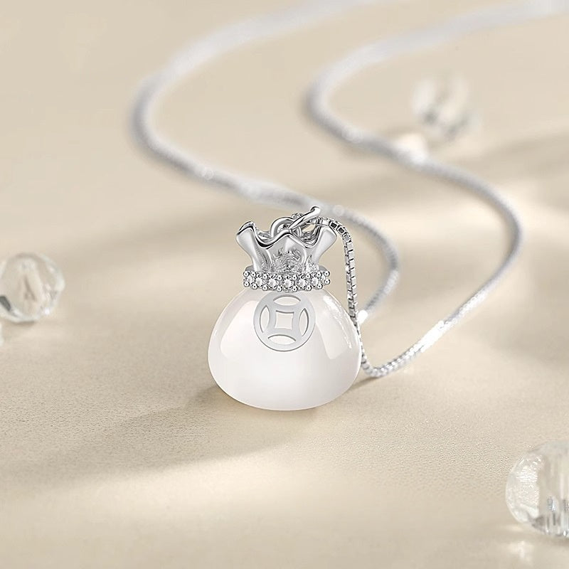 Blessings Gather-Lucky Money Bag Jade Pendant