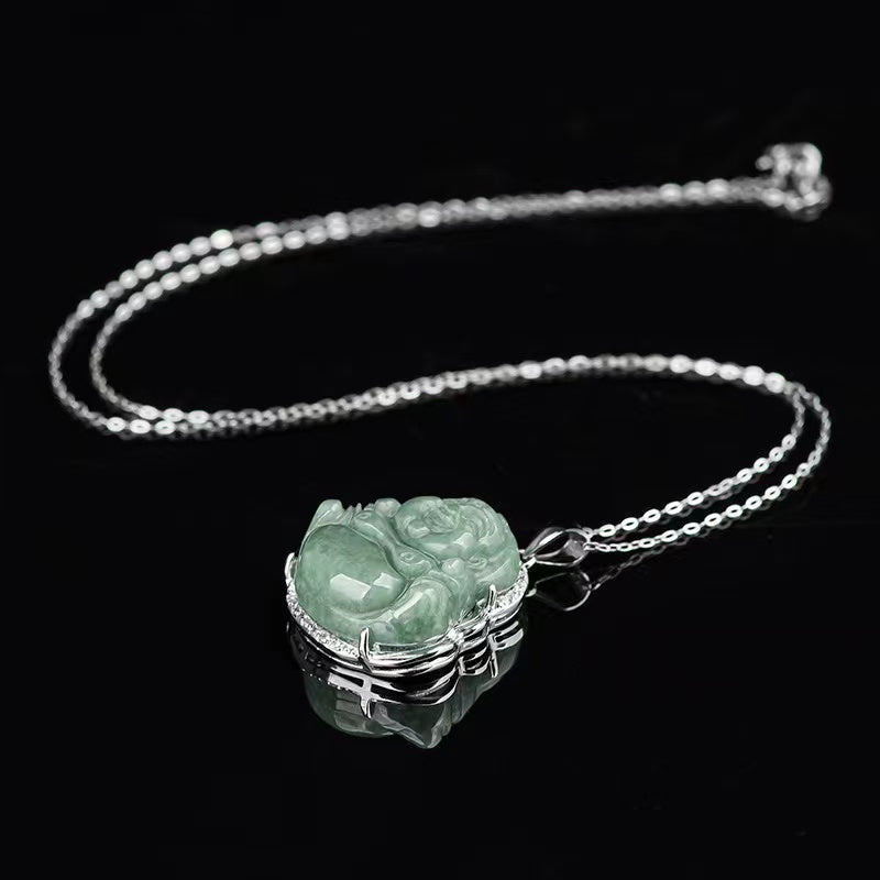 Laughing Buddha Jade Necklace-Wisdom and Enlightenment