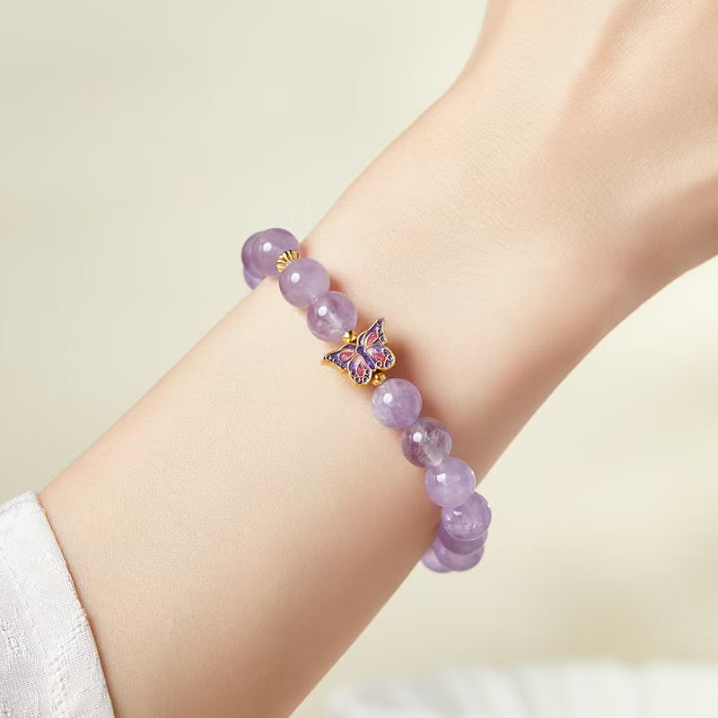 Sweet Butterfly Amethyst Bracelet-transformation and joy