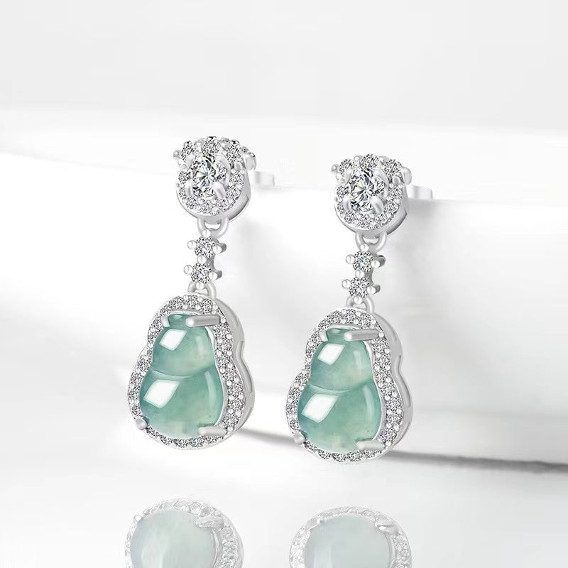 Calabash Ice Jade Earrings