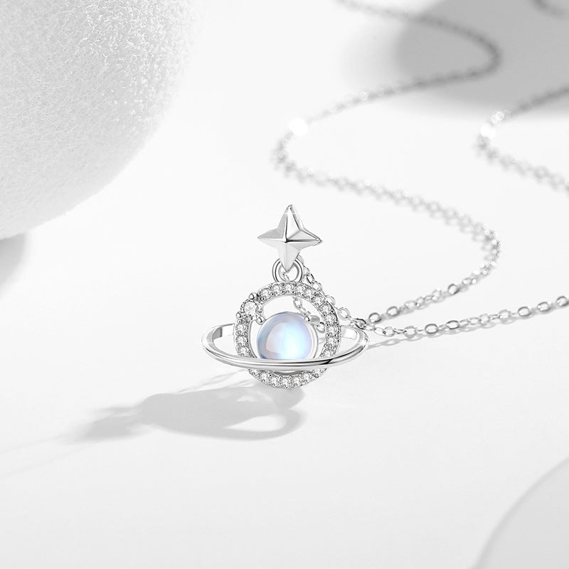 Always Drawn to You-Saturn & Star Sterling Silver Necklace