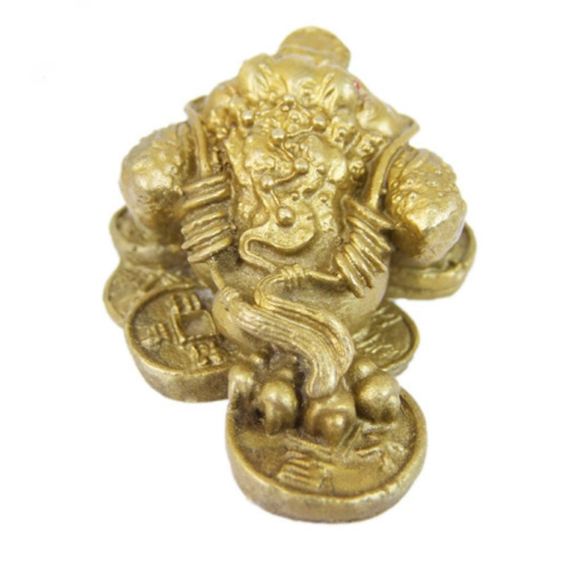 Seven-Star Money Toad – Solid Brass Fortune Figurine for Wealth & Prosperity