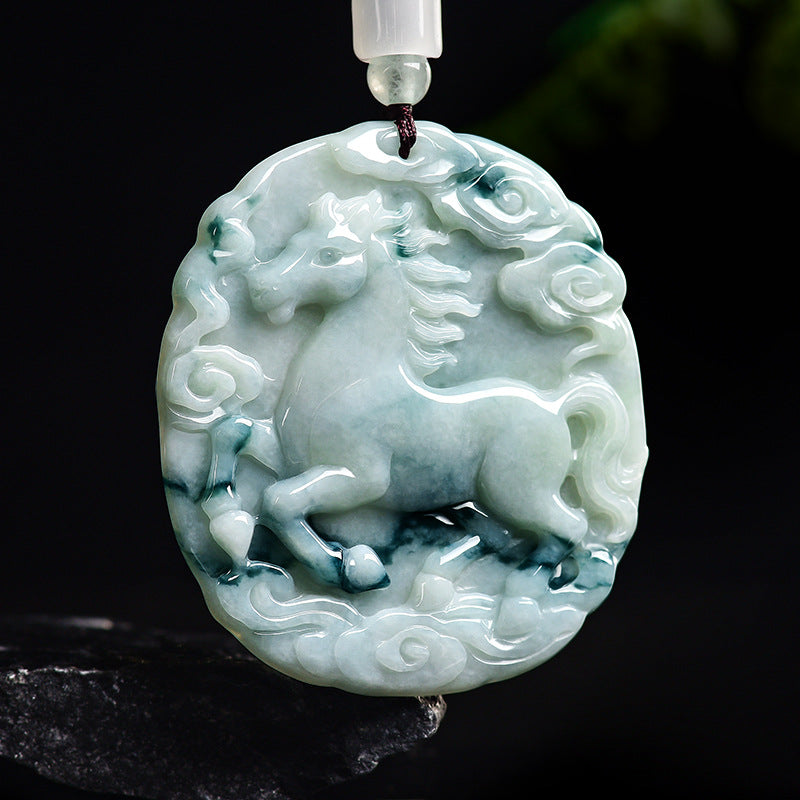 Victory Horse Myanmar Jadeite Abundance Amulet