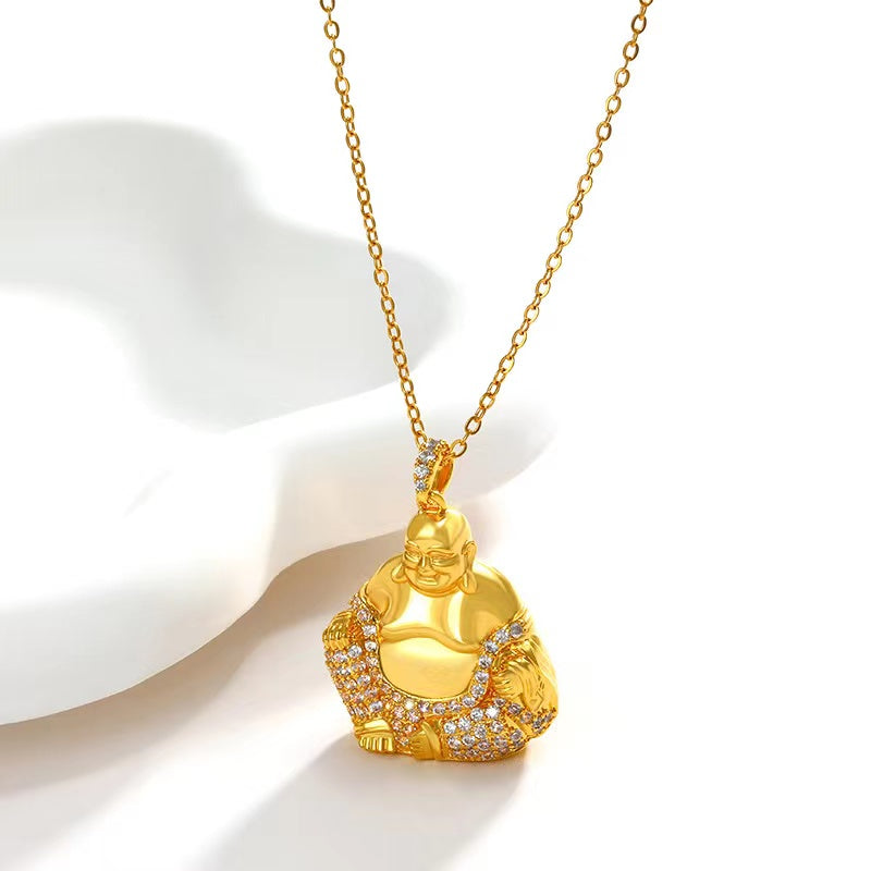 Laughing Buddha Lucky Pendant Necklace