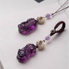 Protective Blessing Amethyst Pixiu Keychain & Phone Charm