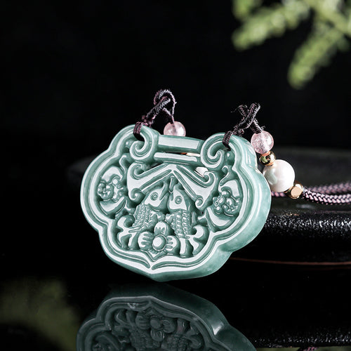 Abundant Fortune Koi Jade Pendant – Prosperity, Harmony & Continuous Wealth