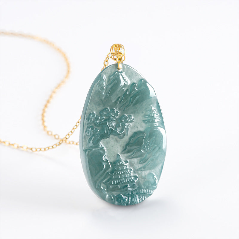 Jade Landscape Pendant – Wisdom, Serenity & Boundless Prosperity
