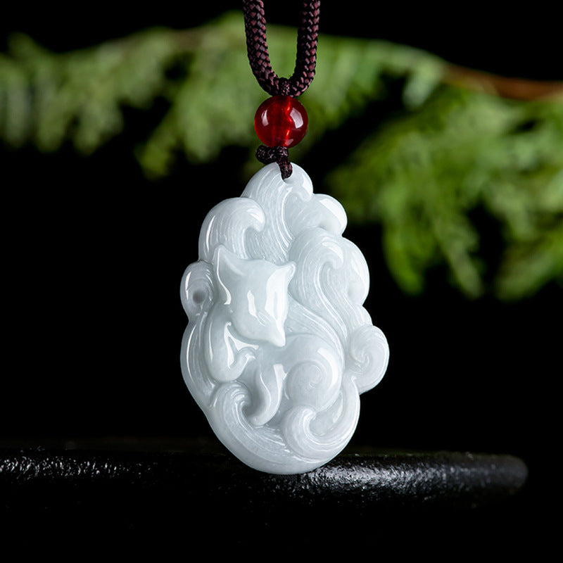 Natural Type A Burmese Jadeite Fox Pendant – Charm of Wisdom & Protection