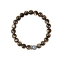 Centered Focus-Silver Obsidian Six-Character Mantra Bracelet