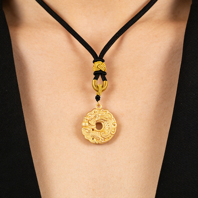 Dragon Gold-Plated Silver Pendant-Quiet Strength