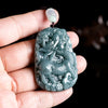 Natural Grade A Blue Jadeite Qilin Pendant – Ice Variety Jade Necklace for Men
