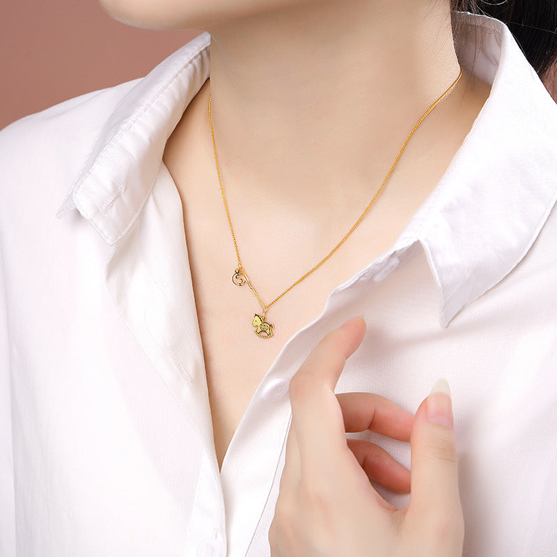 “Lucky Horse” Golden Necklace – 2026 Year of the Horse Edition for Instant Wealth & Good Fortune