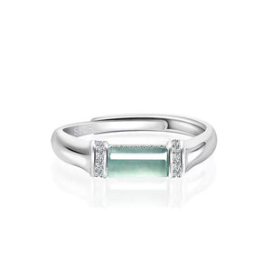 Natural Ice Jade Wealth Silver Ring(Adjustable)