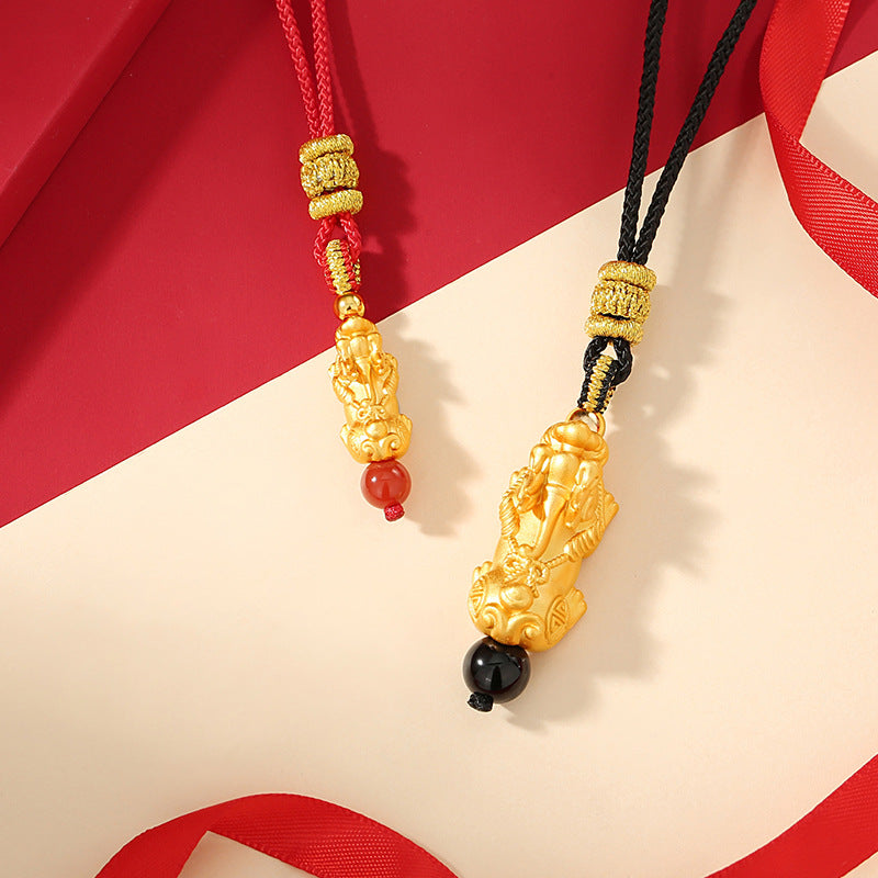 Pixiu Agate Cord Necklace-Lasting Love and Protection