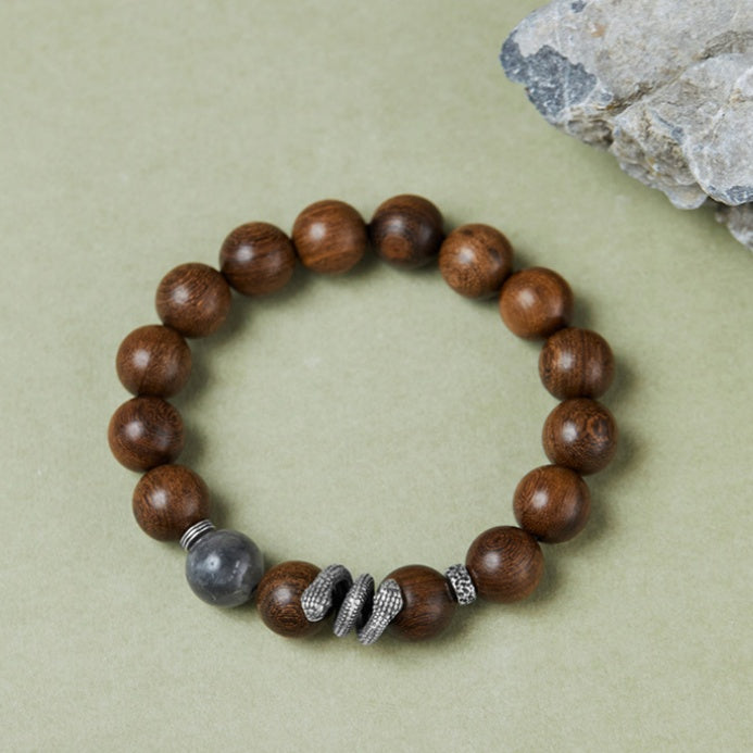 Coiled Snake Golden Sandalwood Cloud Crystal Bracelet-Auspicious Blessing