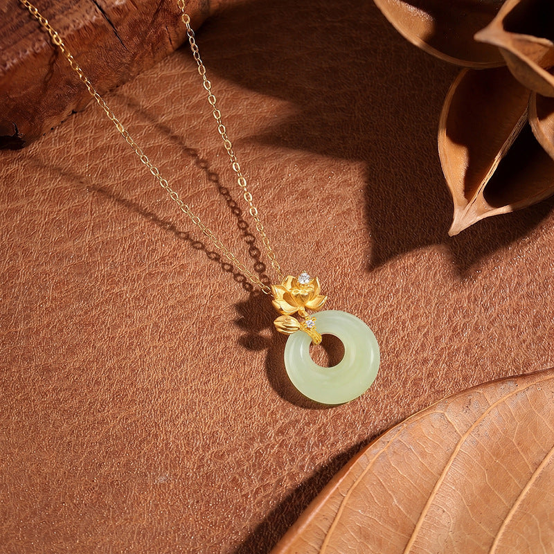 Nephrite Jade Gourd Pendant Necklace-Blessing and Abundance