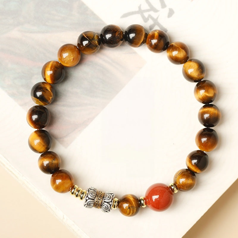 Grounded Fortune-Tiger’s Eye & Red Agate Bracelet