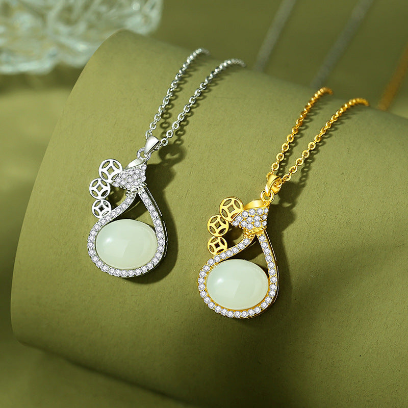 Hetian Jade Blessing Pouch Necklace – Grace, Harmony & Good Energy