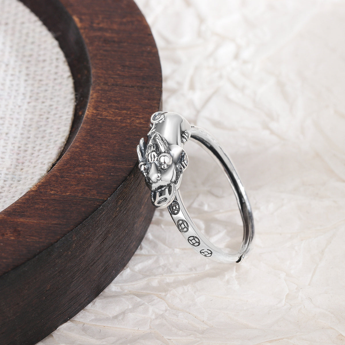 Pixiu Sterling Silver Ring-A Wish for Prosperity