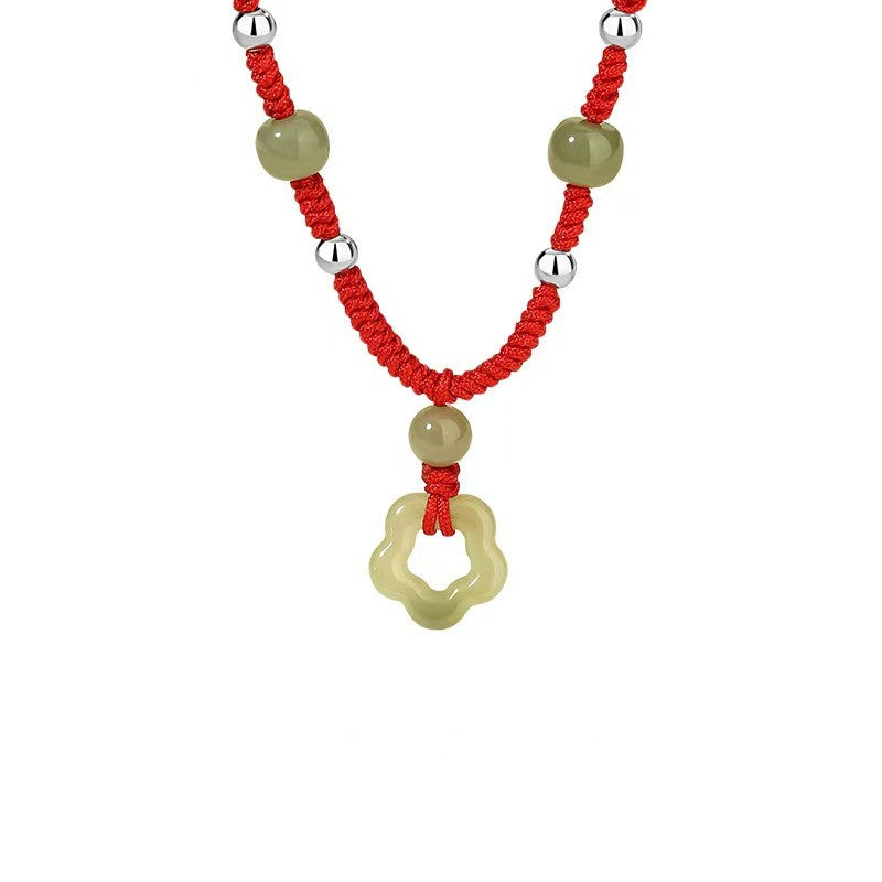 Four Leaf Clover Hetian Jade Necklace-Faith & Hope