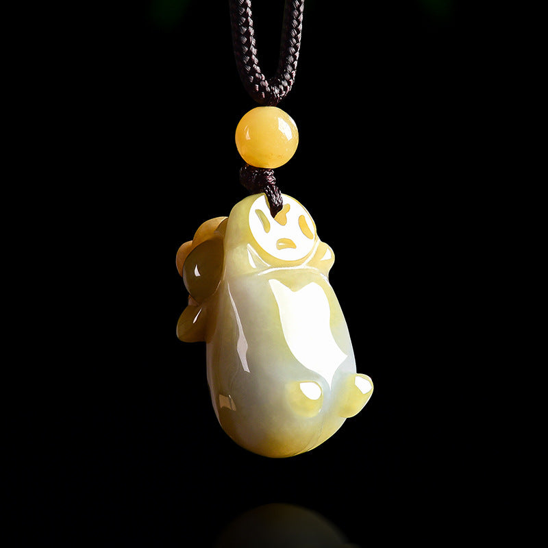 Fortune Blessing Golden Pig Jade Pendant Necklace– Symbol of Abundance & Joy