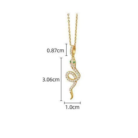 Zodiac Snake New Year Silver Necklace-Passion & Determination