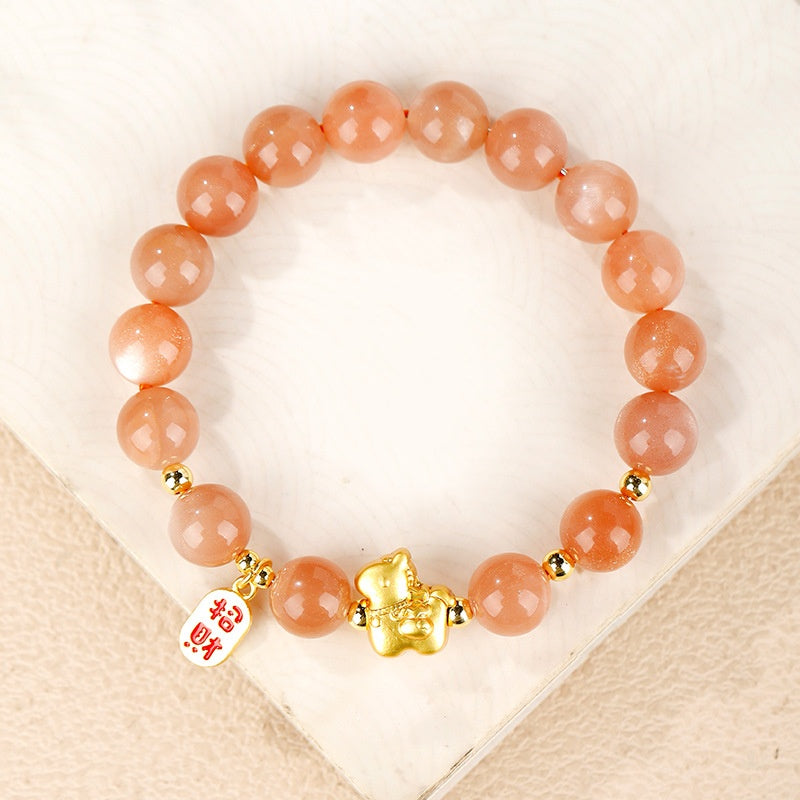 Sunstone "Year of the Horse" Good Fortune Bracelet – 18K Gold Vermeil & Natural Vitality