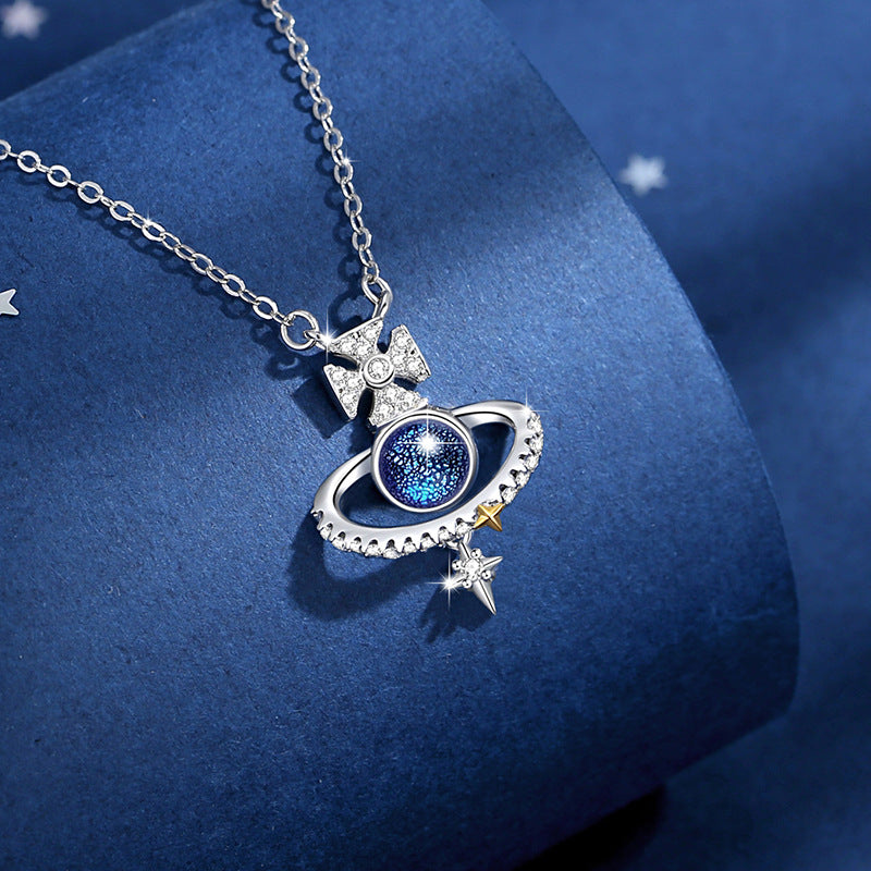 Love at First Sight-Saturn Sterling Silver Necklace