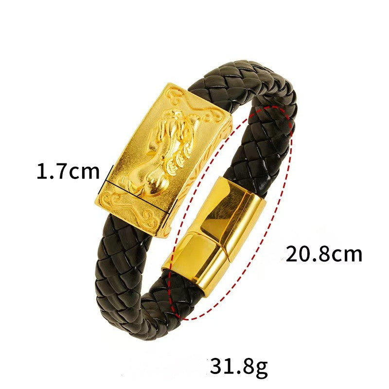 Fortune Beast Pixiu Leather Bracelet-Attract Wealth