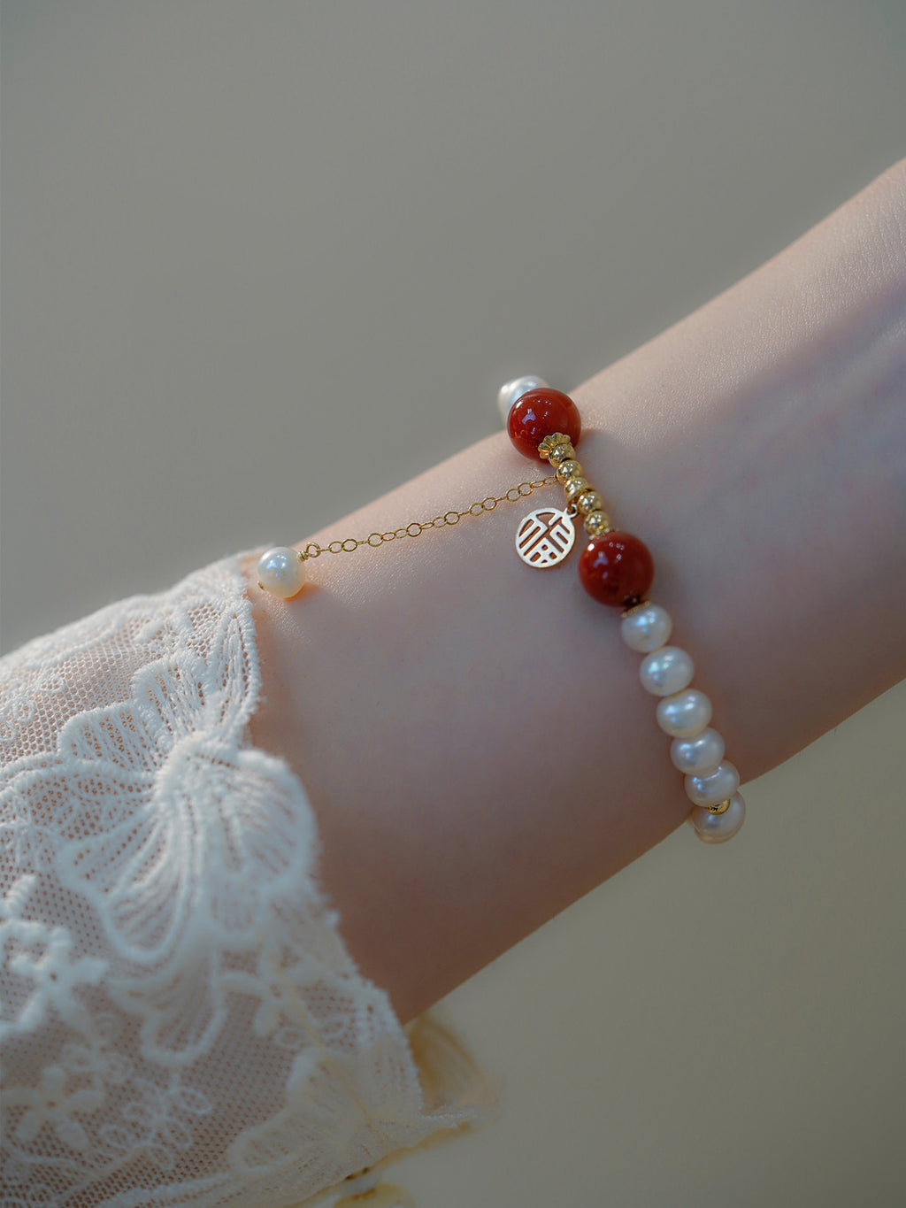 Naturperlenarmband – Grüne Jadeperlen „Fu“