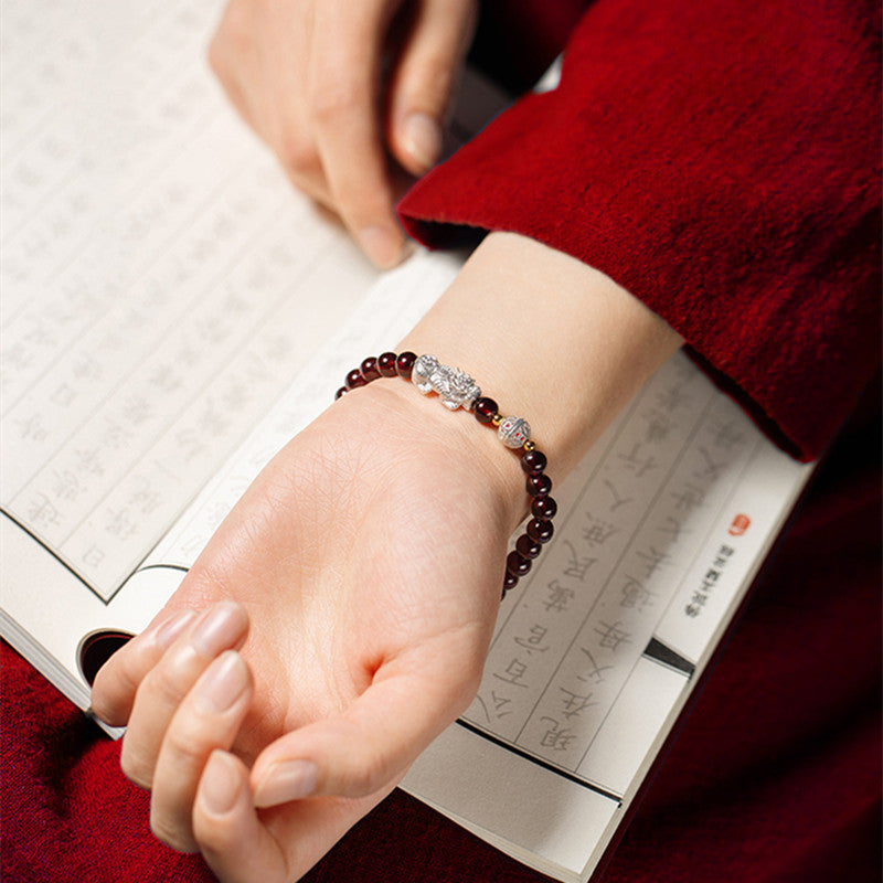 Pixiu Garnet Bracelet-Devotion & Prosperity