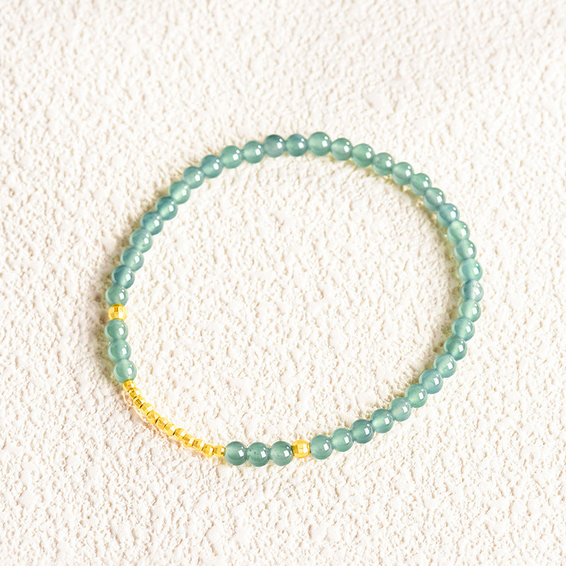 Calm Flow Blue Jade Bead Bracelet-Heart Awakening